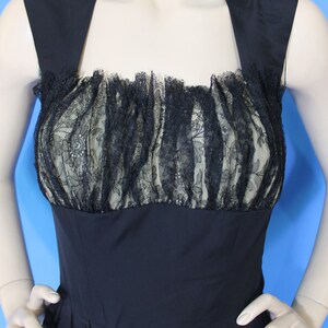 Vintage 40s 50s Gothic Lace Draped Sash Shelf Bust Cocktail Dress Halloween Party / M image 2