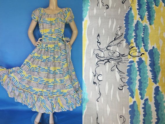 Amazing Vintage 50s Cotton 2 Piece SET / Unusual