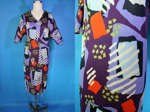 Vintage MISSONI 80s Funky Graphic Print Dress / Vi