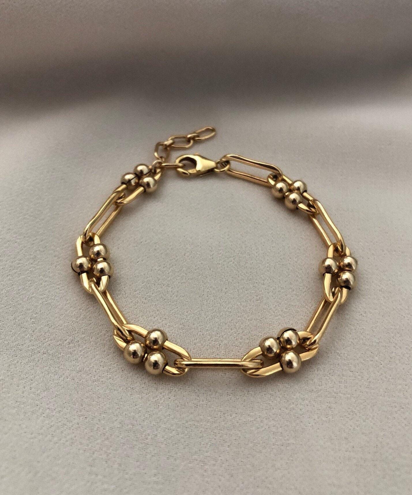 GIGI 14kt Gold Filled Link Bracelet | Long Link Chain Ball