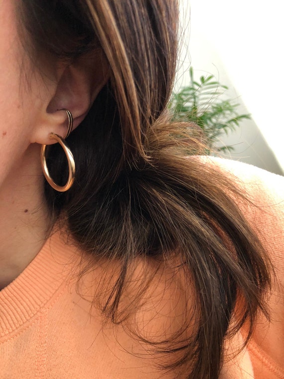 Aloha Gold and White Mini Hoop Earrings | Gas Bijoux