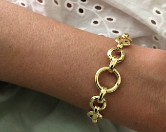 VENUS Gold Link Bracelet | Chunky Chain Link Chain Bracelet | Rolo Chain Jewelry | Thick Bracelet | Statement Jewellery