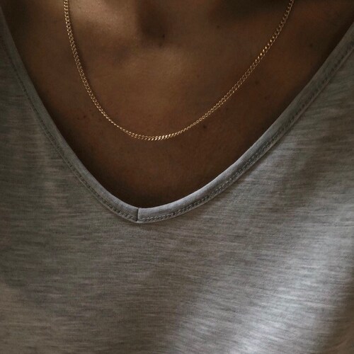 CELINE Gold Chain Necklace Curb Chain 