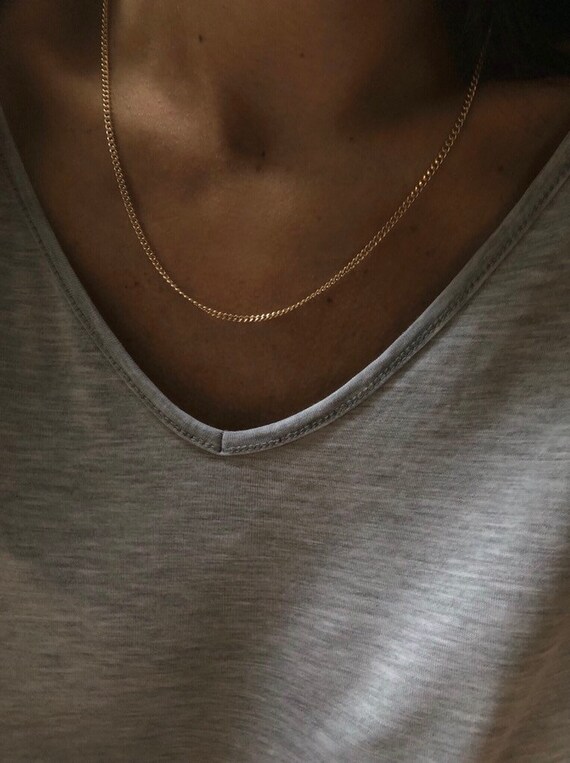 CELINE Gold Chain Necklace Curb Chain 