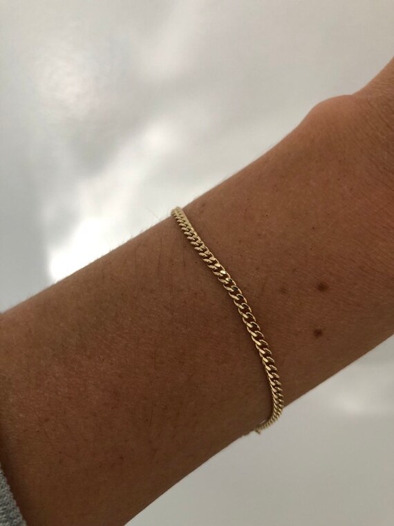 CELINE Gold Chain Bracelet Curb Chain 