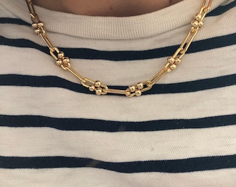 GIGI 14kt Gold Filled Link Necklace Ball Chain Paperclip Jewelry