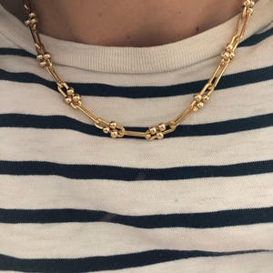 GIGI 14kt Gold Filled Link Necklace | Long Unique Chain Ball Necklace | Paperclip Chain Jewelry | Thick Necklace | Demi Fine Jewellery B