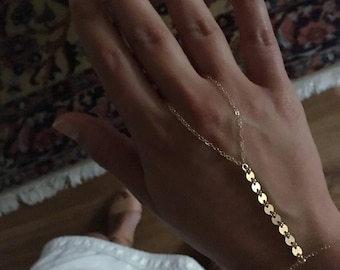 LA VAL Hand Bracelet | Gold Hand Jewelry | Slave Bracelet | Finger Bracelet | Ring Chain Bracelet | 14kt gold filled