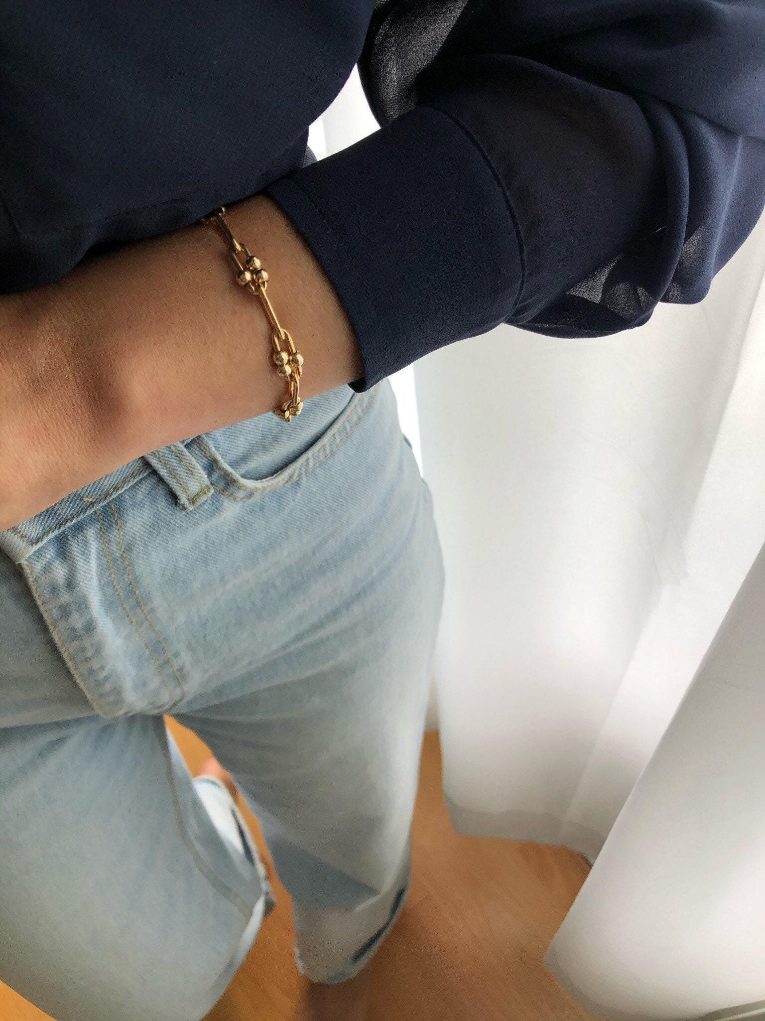 GIGI 14kt Gold Filled Link Bracelet | Long Link Chain Ball