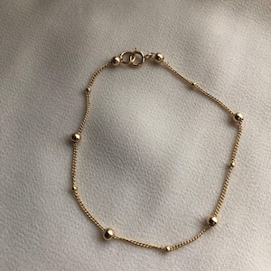 ESTELLE Gold Ball Bracelet | Dainty Dot Chain | Ball Bead Stacking Bracelet | 14kt Gold Filled Minimalist Jewellery | Demi Fine Jewelry