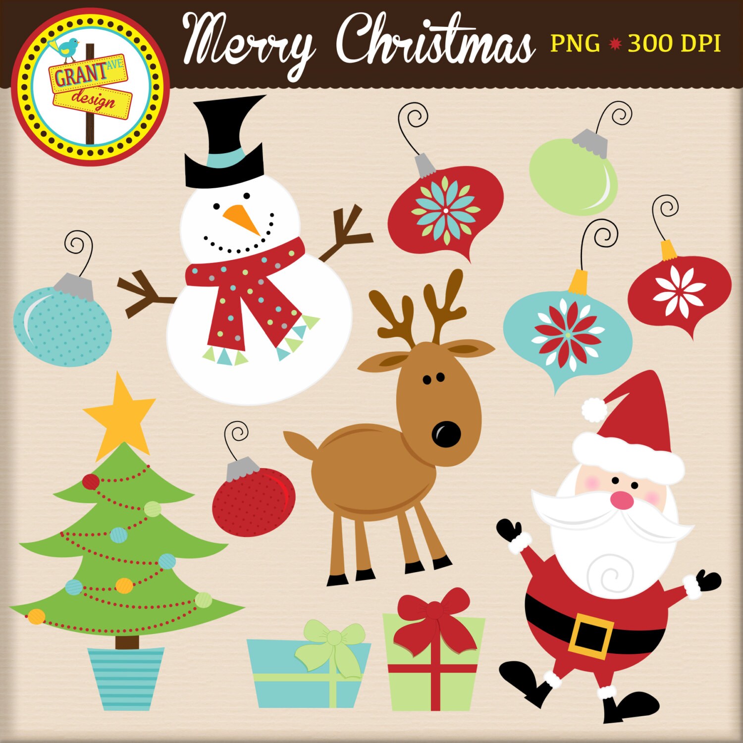 Weihnachten Cliparts Weihnachten Clip Art süße digitale | Etsy