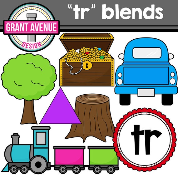 R Blends Clipart Tr Words Clipart Etsy