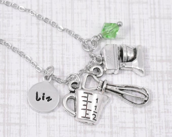 Custom baker's necklace, Custom chef necklace, Professional cook gift, Chef charm necklace, Baker's gift necklace, Cake decorator gift