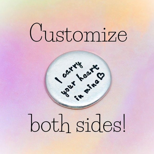 Custom pocket coin, Personalized pocket token, Custom keepsake, Custom message coin, Gift from bride to dad, Custom golf ball marker