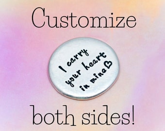 Custom pocket coin, Personalized pocket token, Custom keepsake, Custom message coin, Gift from bride to dad, Custom golf ball marker