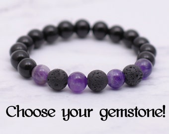 Custom essential oil bracelet, Lava rock diffusing bracelet, Custom Kids anxiety bracelet, Negative energy protection bracelet