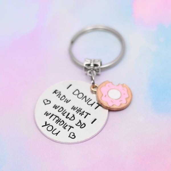 Cute donut gift, Donut lover gift, Cute donut key chain, I donut know what I would do without you, Funny donut gift, Donut Christmas gift