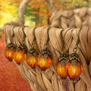 Handmade pumpkin earrings, Choose your color! Cute pumpkin earrings, Cute fall earrings, Pumpkin dangle earrings, Thanksgiving earrings
