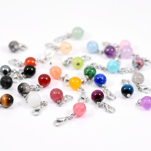 ADD-ON gemstone bead charm, Single gemstone charm, Custom birthstone charm, Choose your gemstone, Add-on birthstone charm, Stitch marker