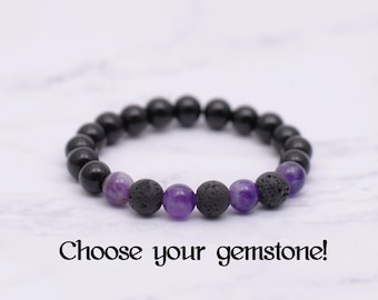 Custom essential oil bracelet, Lava rock diffusing bracelet, Custom Kids anxiety bracelet, Negative energy protection bracelet