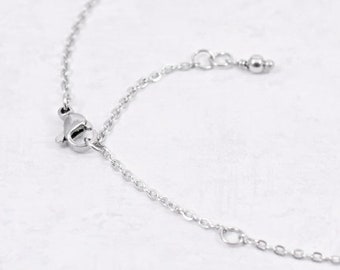 Collier chaîne en argent réglable, chaîne avec rallonge, chaîne réglable personnalisée, collier en acier inoxydable avec tailles réglables