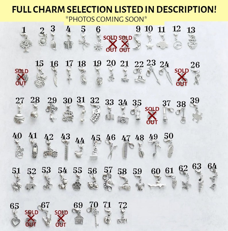ADD-ON charms, Build your own bracelet, Customizable charm bracelet, Personalized charm bracelet, Choose your charms, Custom charms image 2