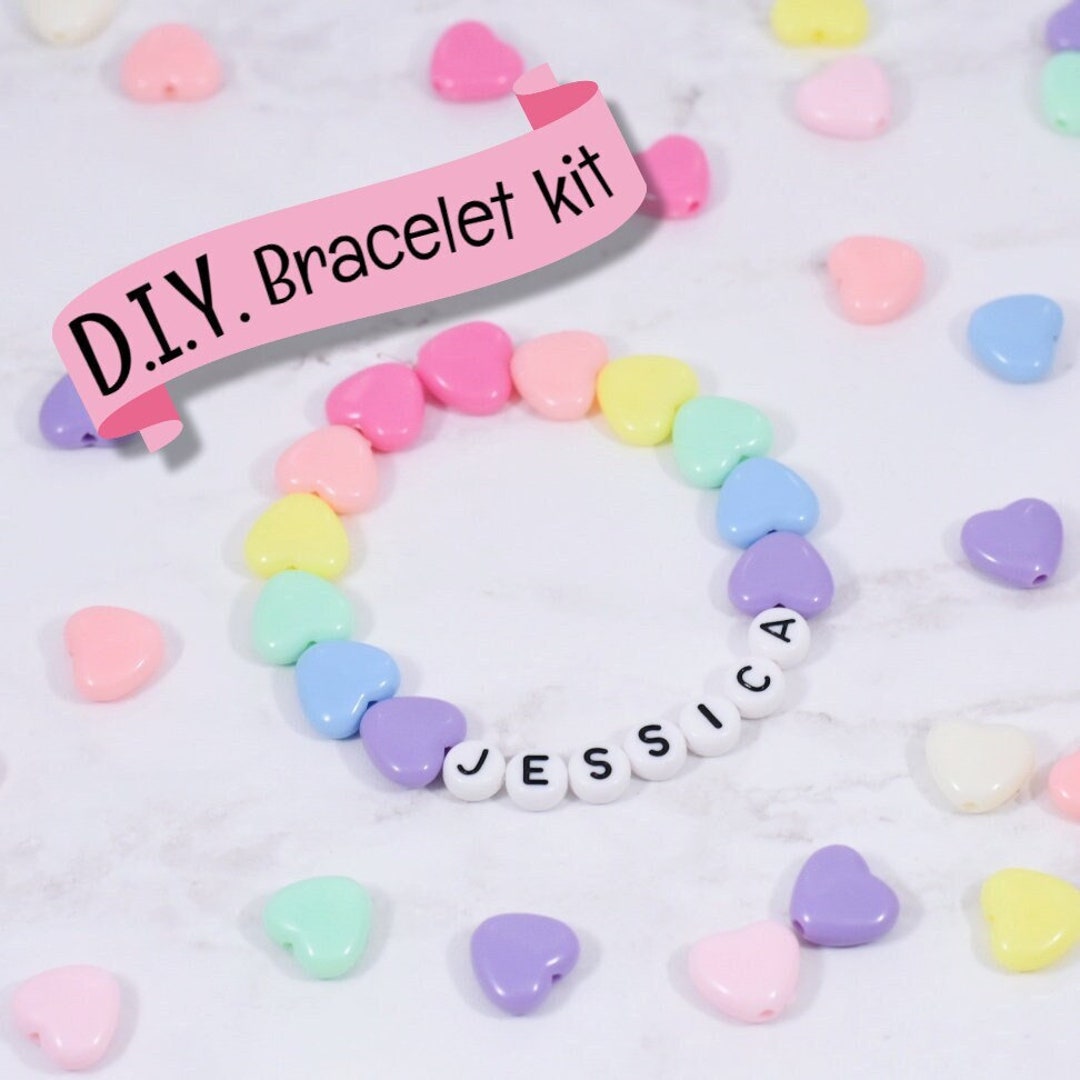 Valentine DIY Bracelet Set for Kids, Do It Yourself Bracelet Kit, Make Your Own Bracelet, Kids