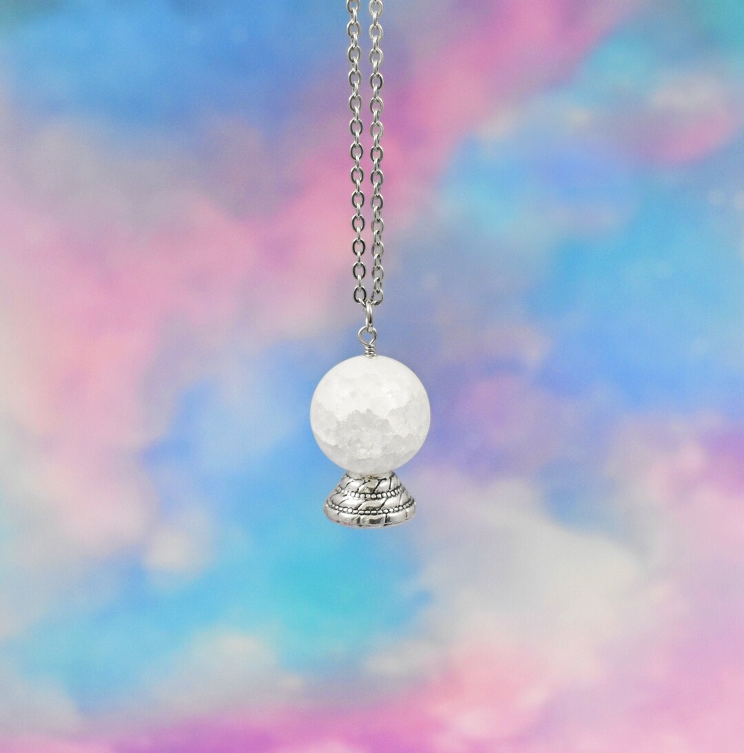 Crystal Ball Necklace, Mystical Ball Necklace, Magic Ball Necklace, Celestial Jewelry, Fortune