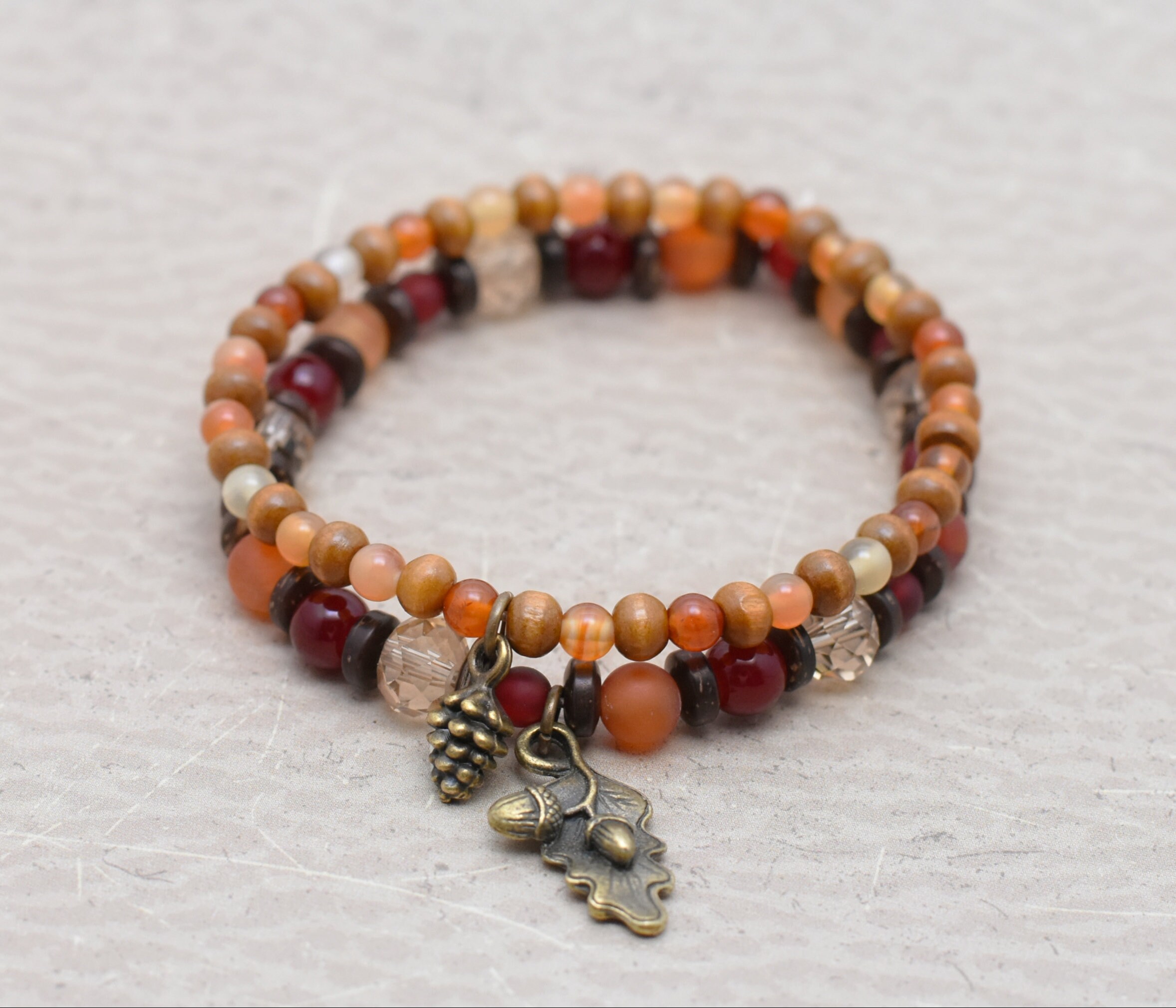 Beaded Autumn Bracelet Set Autumn Jewelry Handmade Fall Etsy