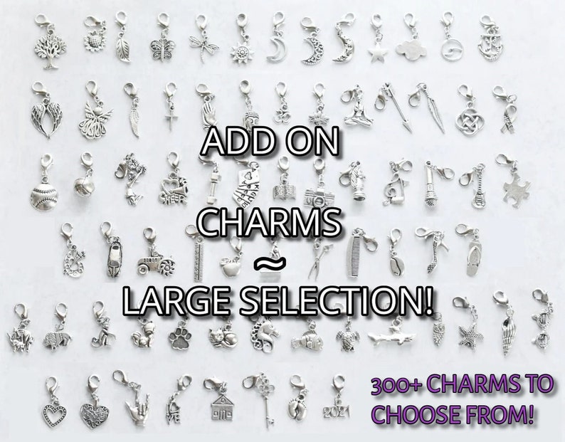 ADD-ON charms, Build your own bracelet, Customizable charm bracelet, Personalized charm bracelet, Choose your charms, Custom charms image 1