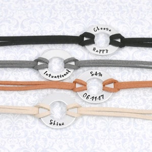 Armband med stämplad bricka, Armband med mitt ord, inspirerande smycken, Nyårspresent, Du är tillräckligt med armband bild 2