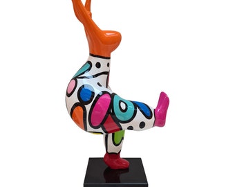 Statue de femme Nana ou danseuse en résine multicolore. Hauteur 43 centimètres. Pour une décoration originale !