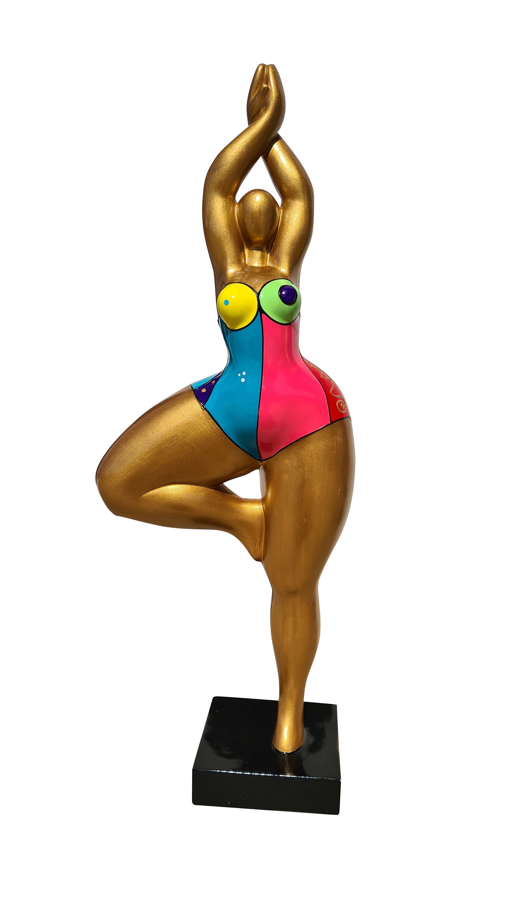 Statue de Femme Danseuse Dans Le Style Des Nanas Niki Saint Phalle, Modèle Pietra' Décoration Laure
