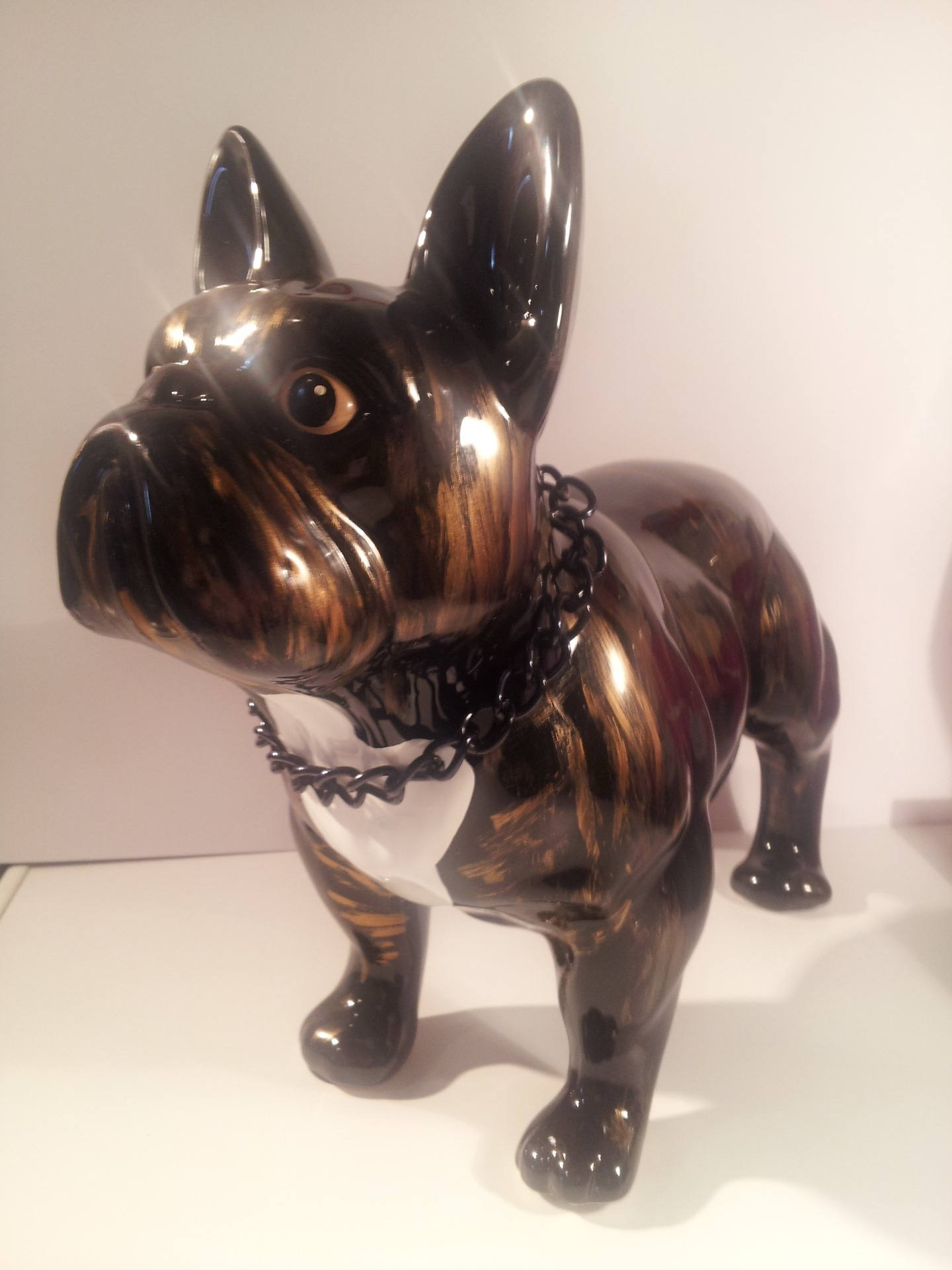Grande statue de chien Bouledogue Français en céramique Etsy
