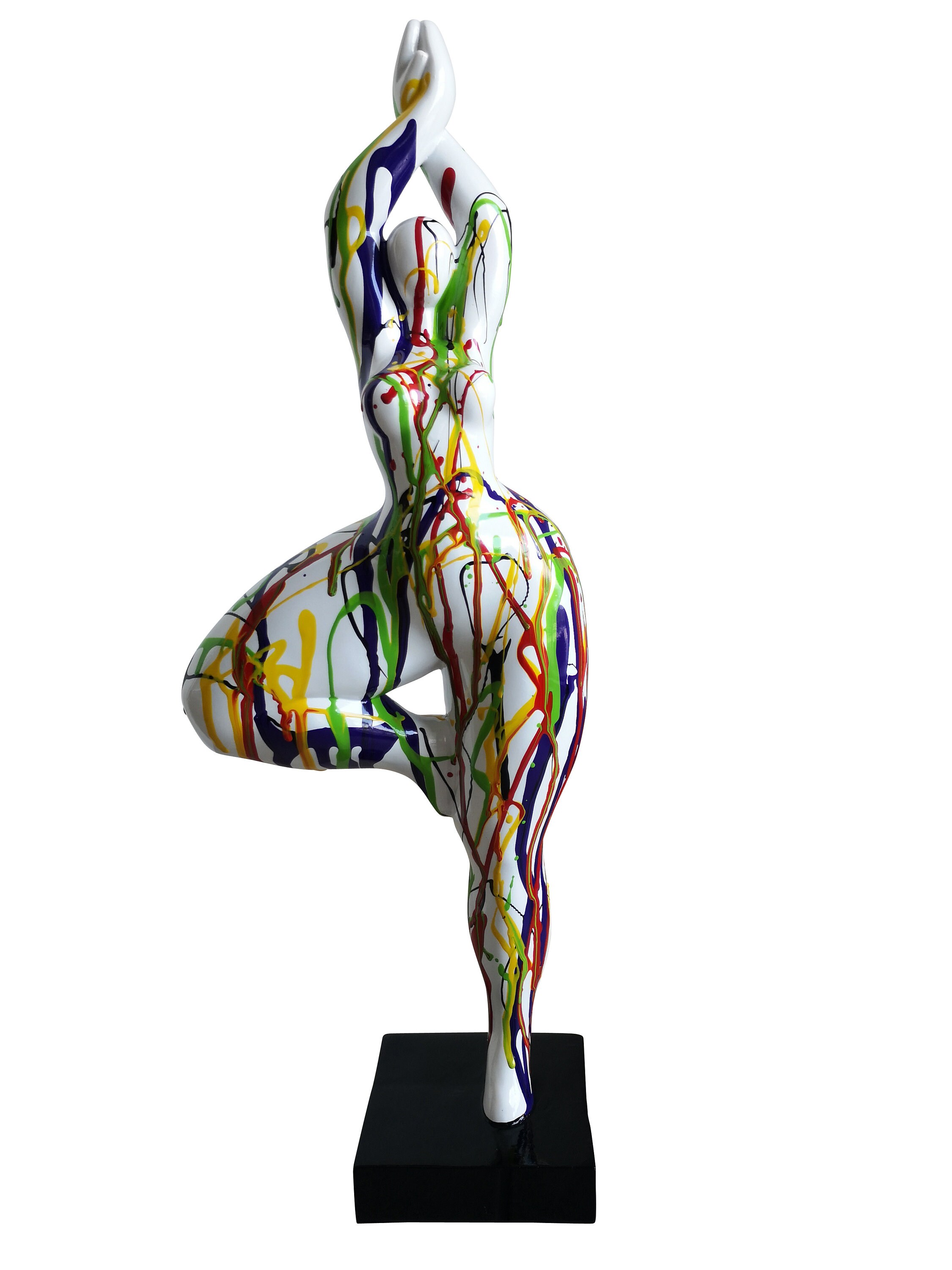 Statue de Femme Danseuse Style Nanas Niki Saint Phalle, Modèle White Drip' Décoration Laure Terrier,