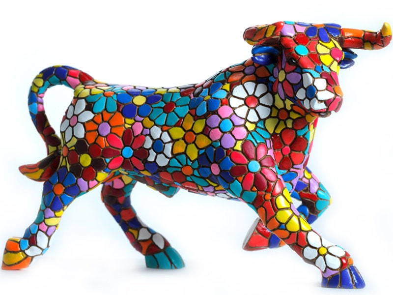 modèle /"Flowers/" en mosaïque Barcino Statue de grenouille Longueur 12 cm