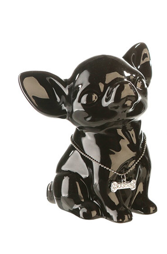 Tirelire en Forme de Chien Chihuahua Comics Modèle Noir