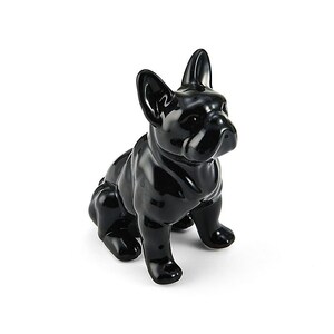 ARTISTS CERAMIC PORCELAIN BLACK & WHITE FRENCH BULLDOG DOG FIGURE CARICATURE ARTISTS CERAMIC PORCELAIN BLACK & WHITE FRENCH BULLDOG DOG FIGURE CARICATURE