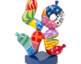 Sculpture de ballons "Love", en résine multicolore, pour décoration originale. Hauteur 36 centimètres
