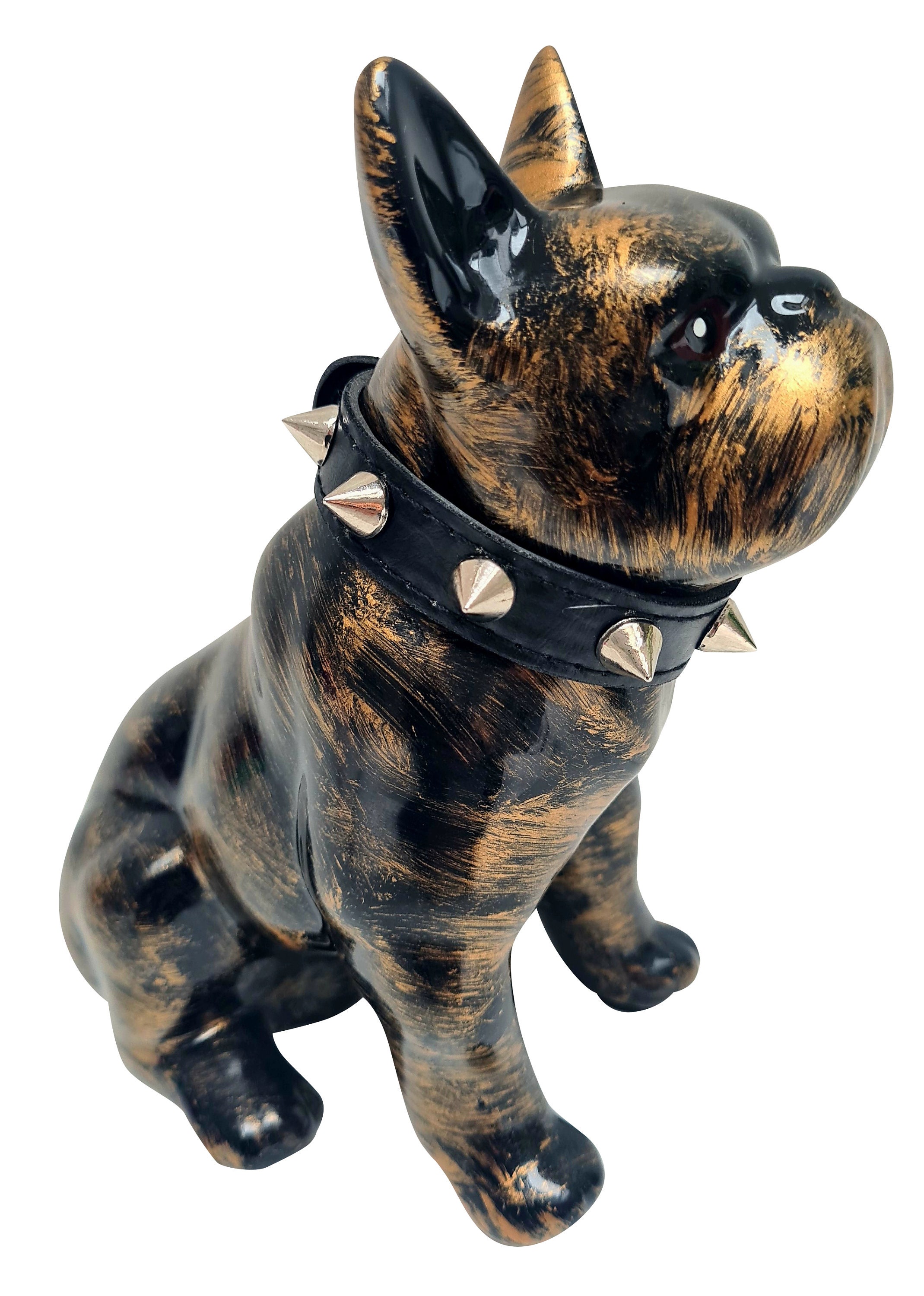 Große französische Bulldoggen-Hundestatue aus Keramik zur Dekoration.  Modell Rika von Laure Terrier. Höhe 30 Zentimeter - .de