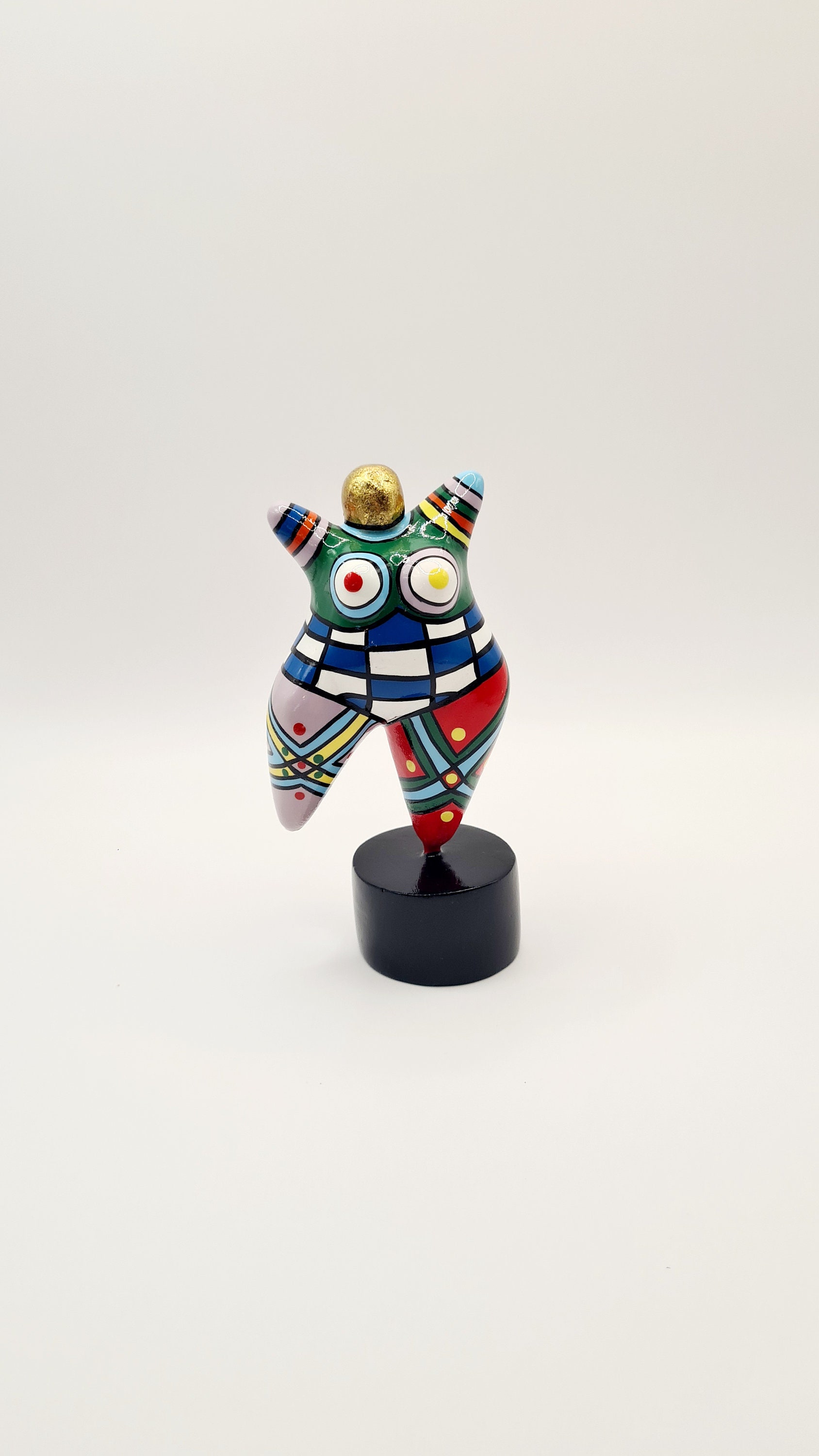 Statue Décorative Femme Nana - Résine Multicolore, Hauteur 80 Cm - Style Rétro Années 70 Pour Intérieur Original