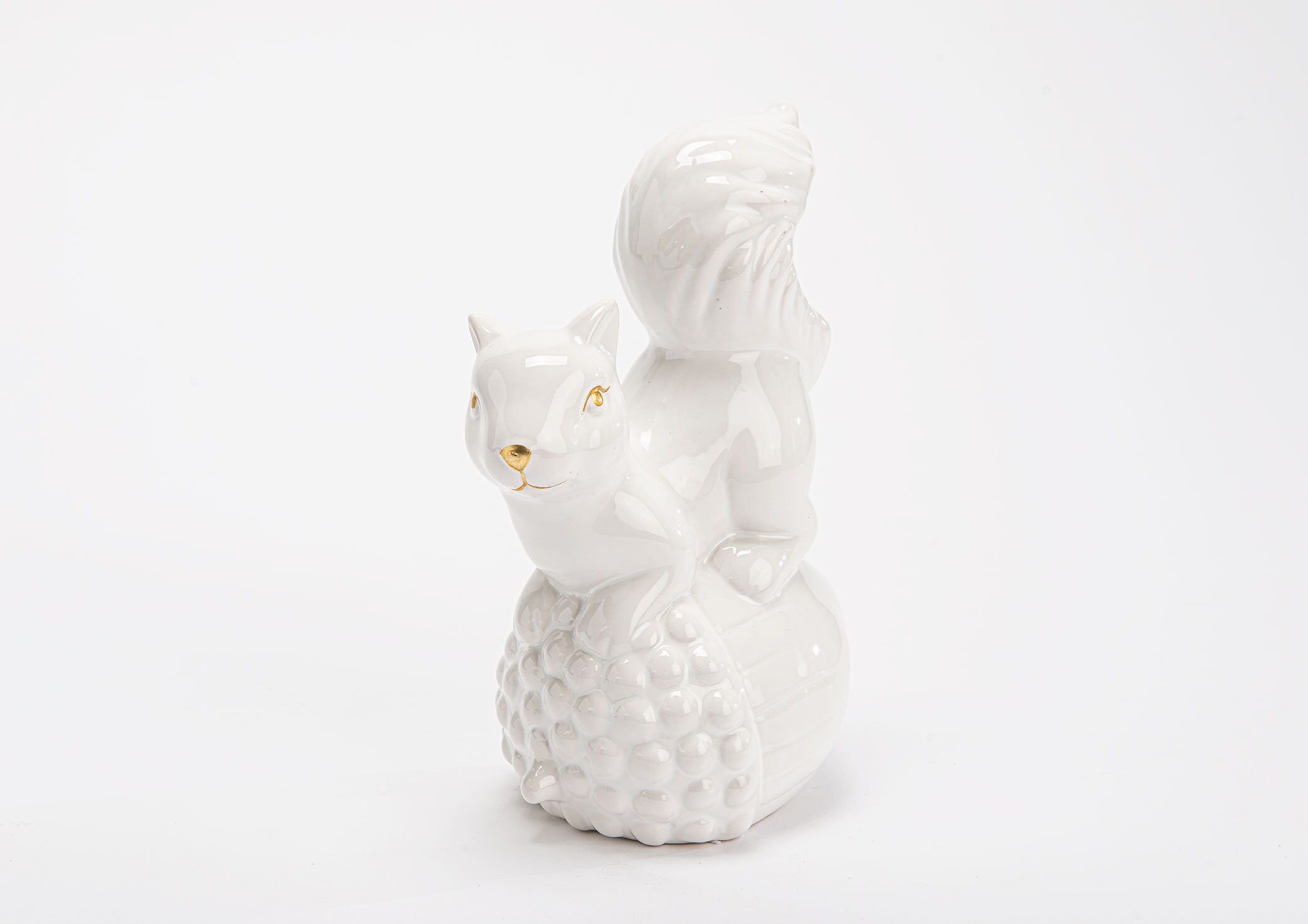 statue d'écureuil, en Porcelaine Blanche, Hauteur 21 Centimètres. Pour Collection ou Décoration