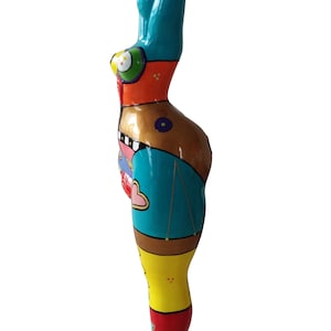 Décoration Intérieure Résine Statue Femme Ronde 'Nana Niki' En Résine Multicolore - 20cm - Décoration Maison Originale Statue Femme Ronde Résine
