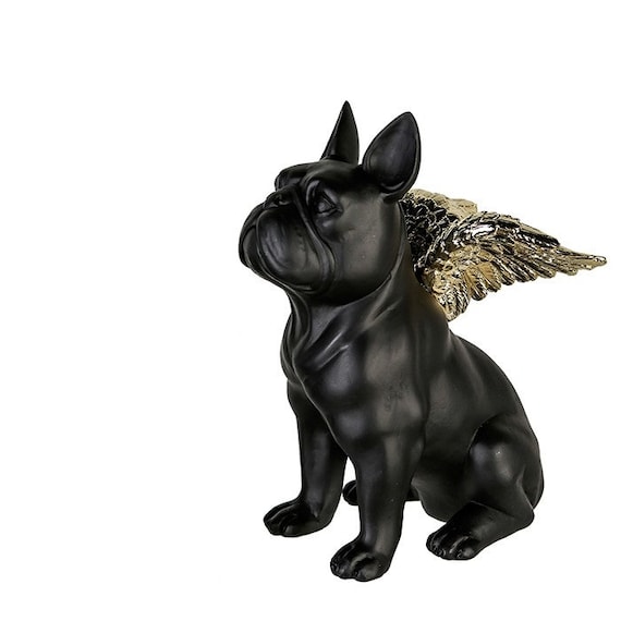 height 20 cm Pair French Bulldog-Dog Statues Black and White models