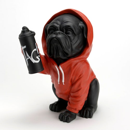 Statue of English Bulldog Dog graffiti in Resin Etsy