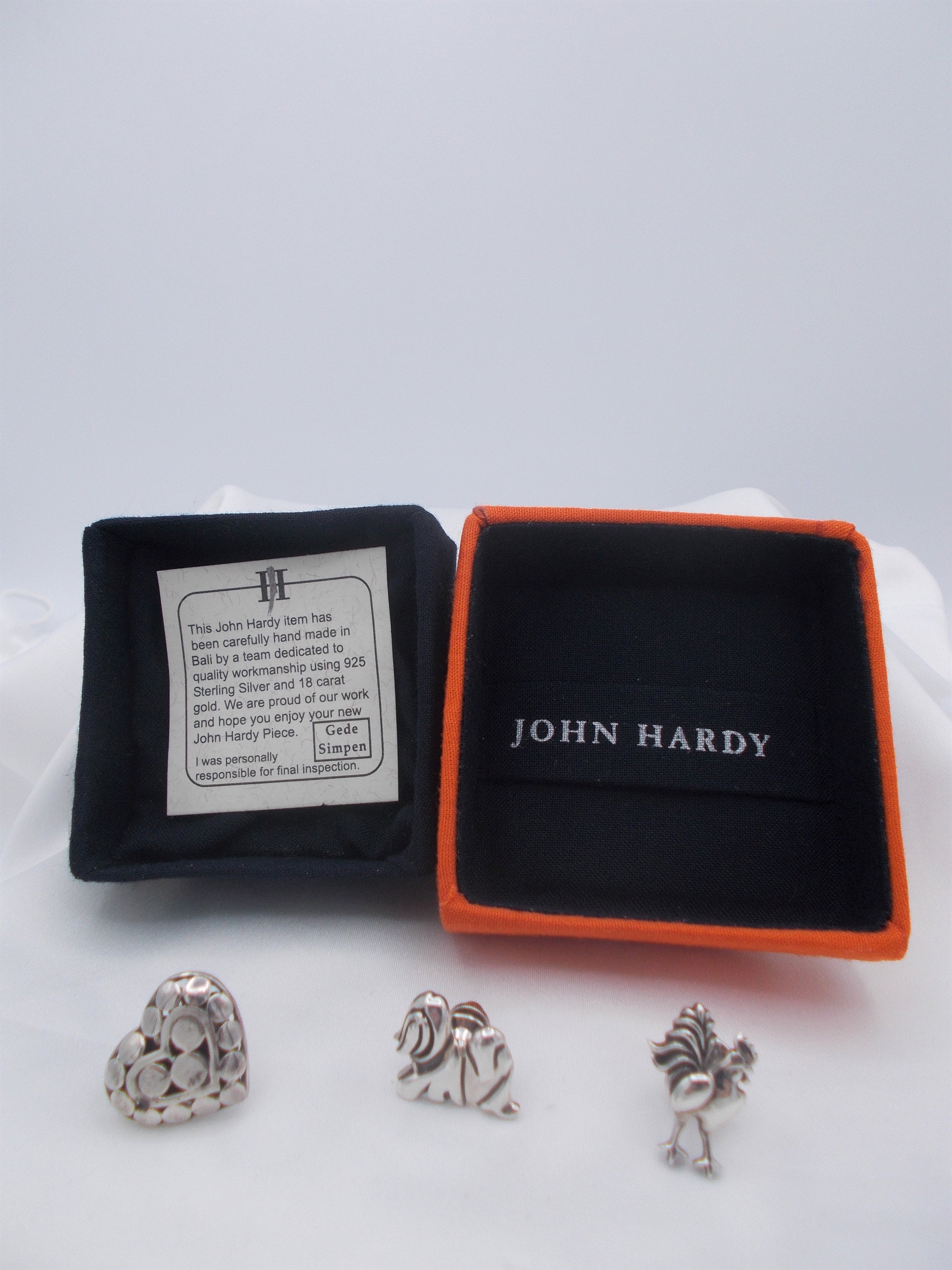 John HARDY Argent Sterling 925 Classique Bambou Boutons de manchette CUFF LINKS