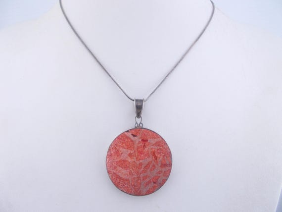 Sterling silver vintage pendant necklace, fine si… - image 1