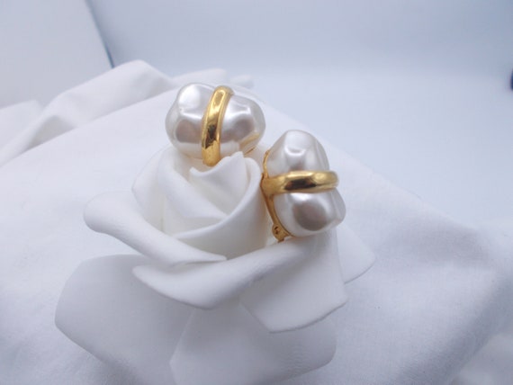 Boucles D'oreilles Clip Perles Brillantes Made In Italy - Multicolore - Jamais Portées