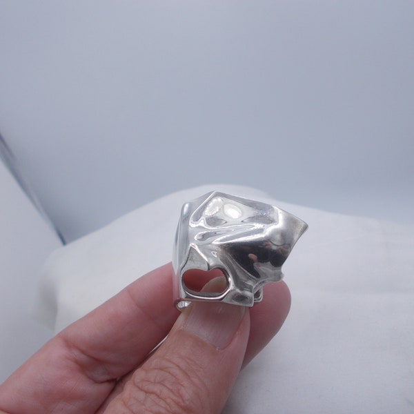 Lapponia Finland Bjorn Weckstrom "Creatures Eye" sterling zilveren statement vintage ring, modernistisch uniek, maat 7