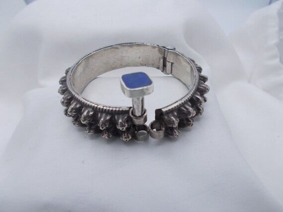 Asian mid century solid sterling silver cuff brac… - image 4